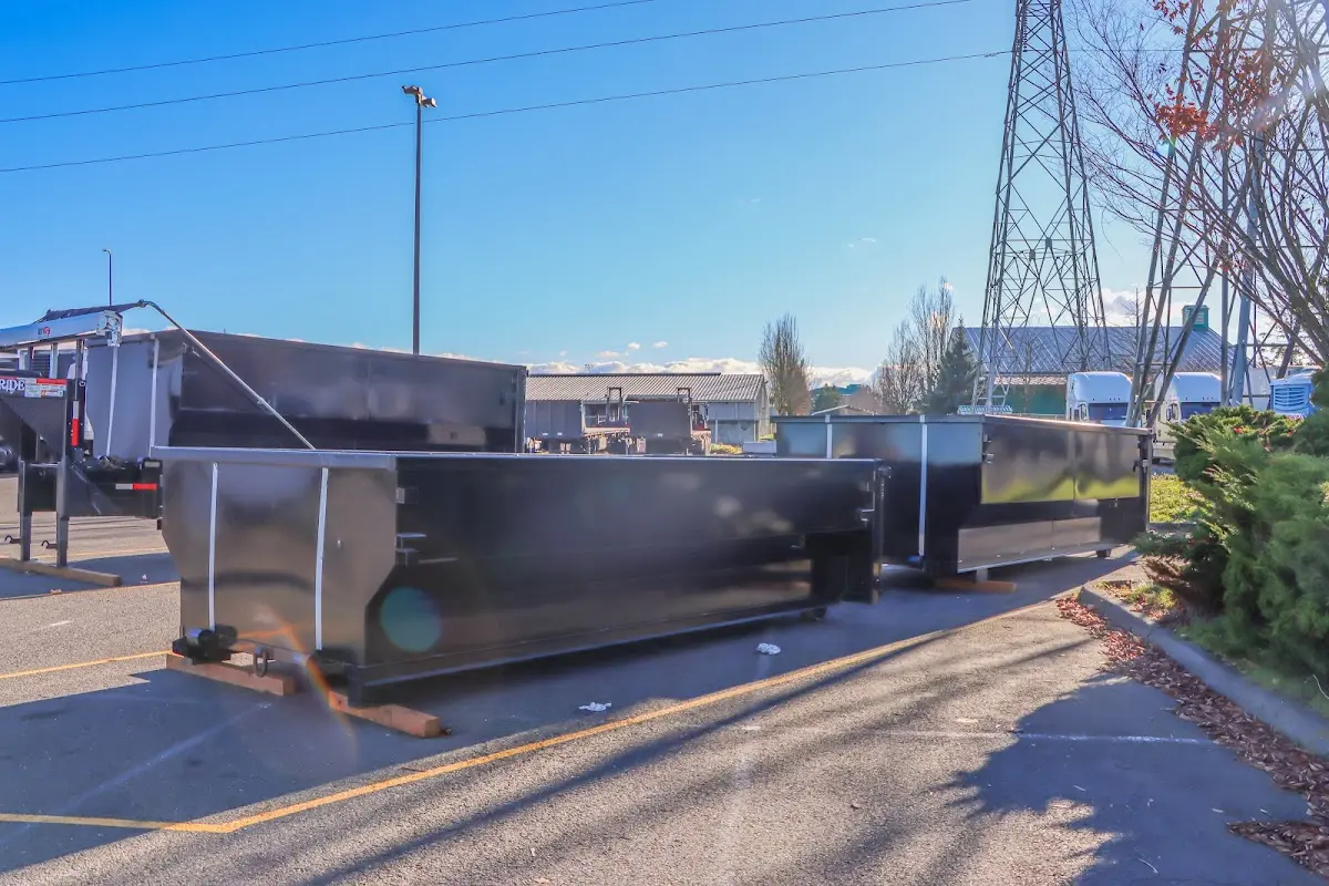 Roll-off dumpster ready for waste disposal at job site for 2 Yard Dumpster Rental in Lorton